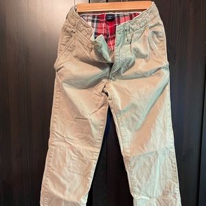 Gap kids flannel plaid lined chino pants